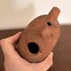 Ancient Anthropomorphic Oil Lamp Sculpture Terracotta Peru Pre-Columbian