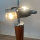 Vintage ship lamp in wood and chrome metal