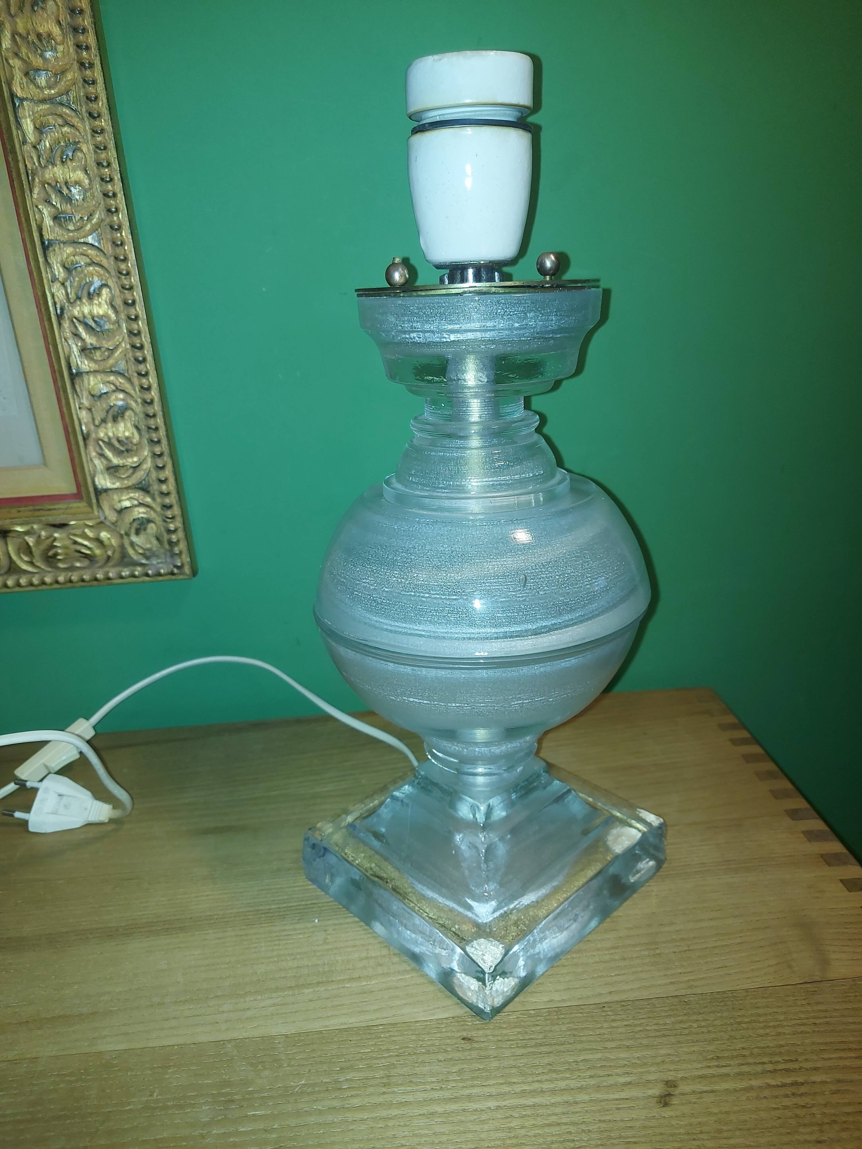 Lamp bases in blown glass, molded, Medici, baluster