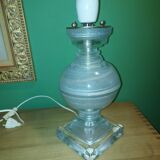 Pieds de lampe style Médicis balustre en verre souffé  et moulé