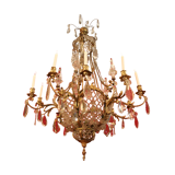 Bronze lustre and crystal 19th