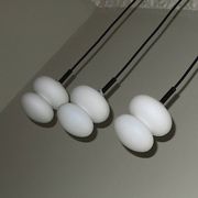 Mid century set of 3 organically shaped pendant lights, 1960s