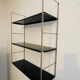 Vintage adjustable “string” shelf in metal and brass, Circa 60's