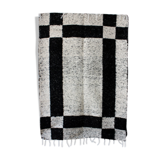 Black and white carpet - Reversible double weaving - 170 x 240 cm