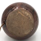 Dark brown stoneware ball lamp by Guy Baudat, 1970s