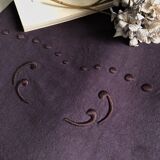 Old linen and cotton sheet tinted eggplant