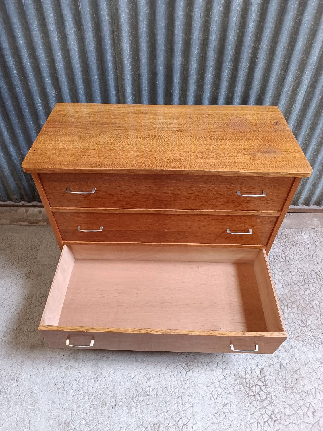 Scandinavian chest of drawers with compass feet