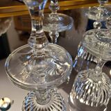 6 chiseled glass foot glasses