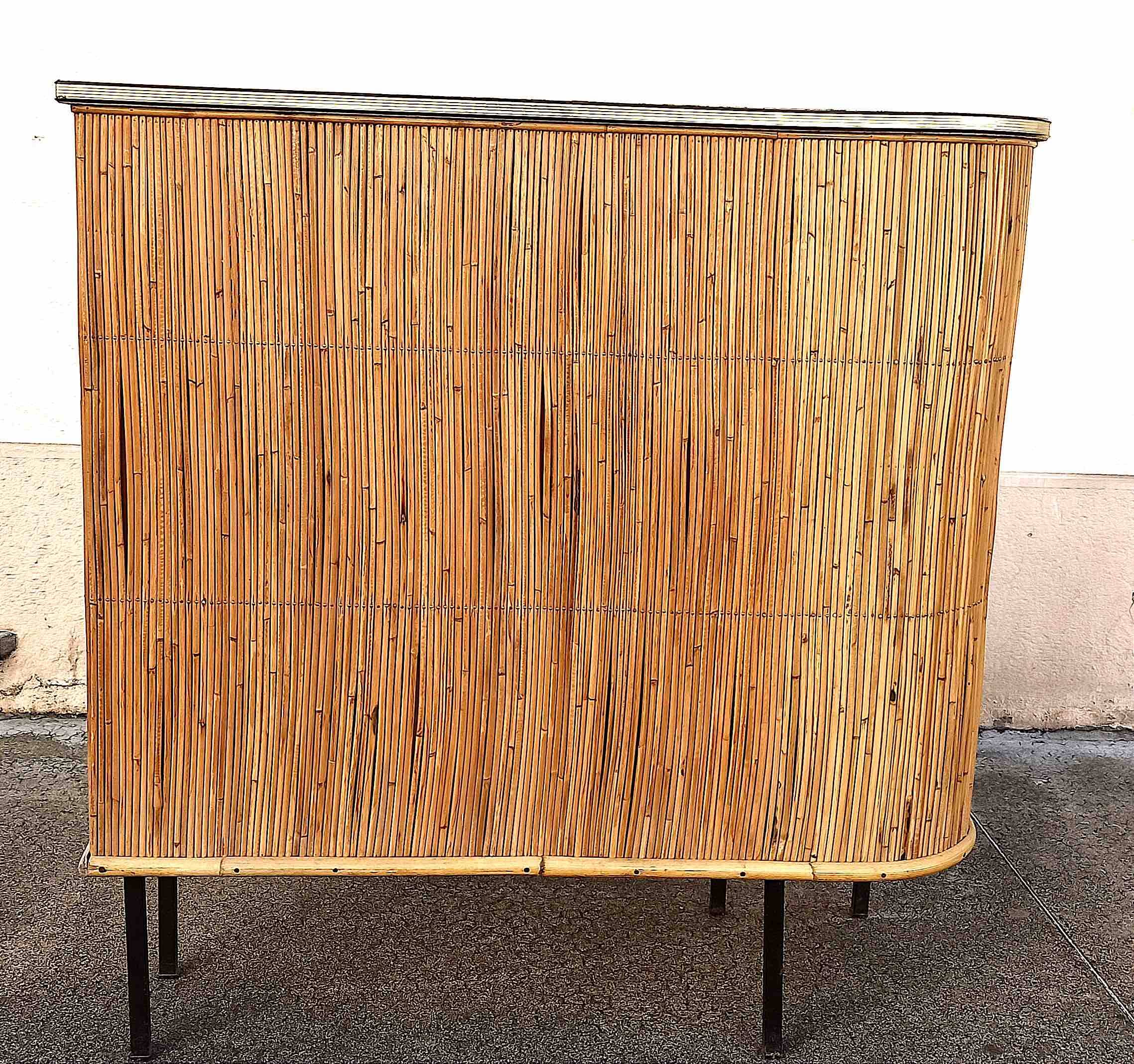 1950s wicker bar, height 108.5 cm