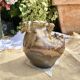 Sculptural vase in glazed stoneware, free form.