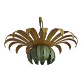 Ceiling light yellow &green leaves one central bulb