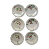 6 assiettes à dessert Niderviller motif fleurs 1925-1930 Made in Franc