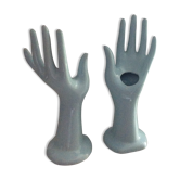 Pair of vintage hands in blue ceramic