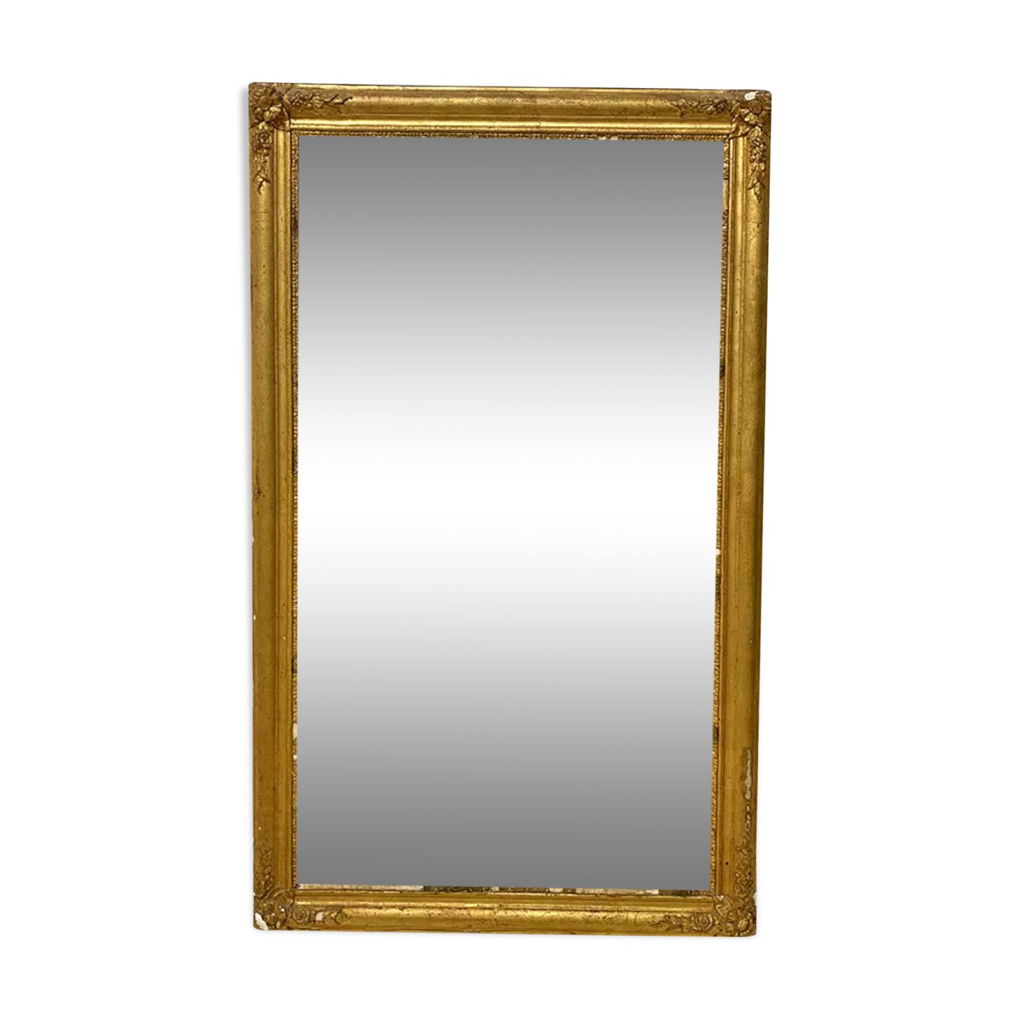 Miroir ancien en bois et stuc doré