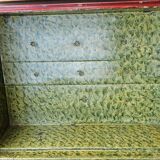 Old trunk - travel vanity case in metal and brass