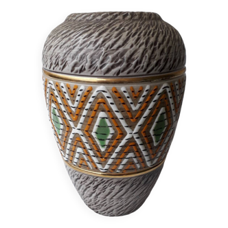 Vase grès signé