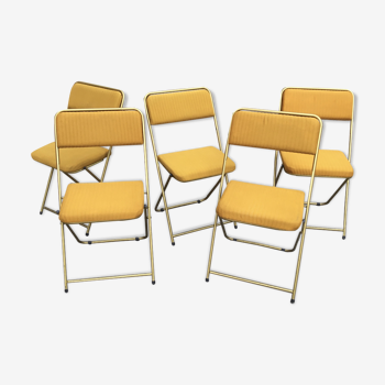 Series of 5 Lafuma folding chairs