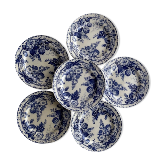 Lot of Creil Montereau floral lily of the valley plates