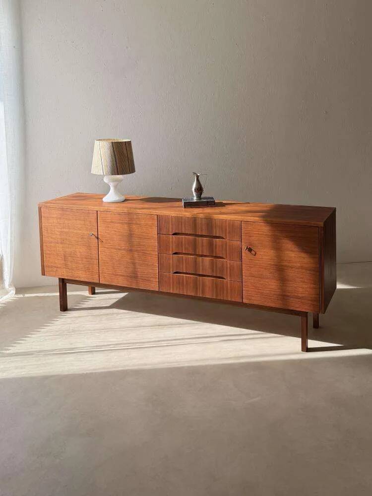 Vintage minimalist sideboard 1960s walnut