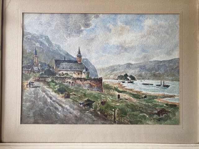 Watercolor 1954 signed