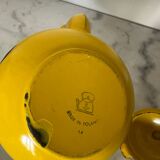 Vintage yellow enamel teapot made in Poland