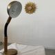 Old desk lamp design HILLEBRAND year 70 brass wood