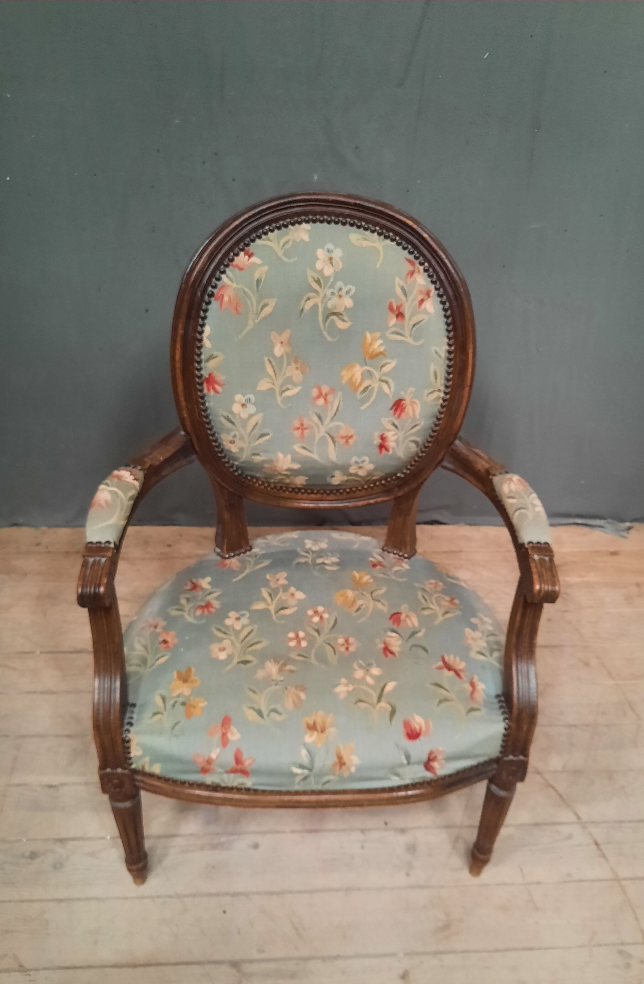 Louis XVI style medallion armchair