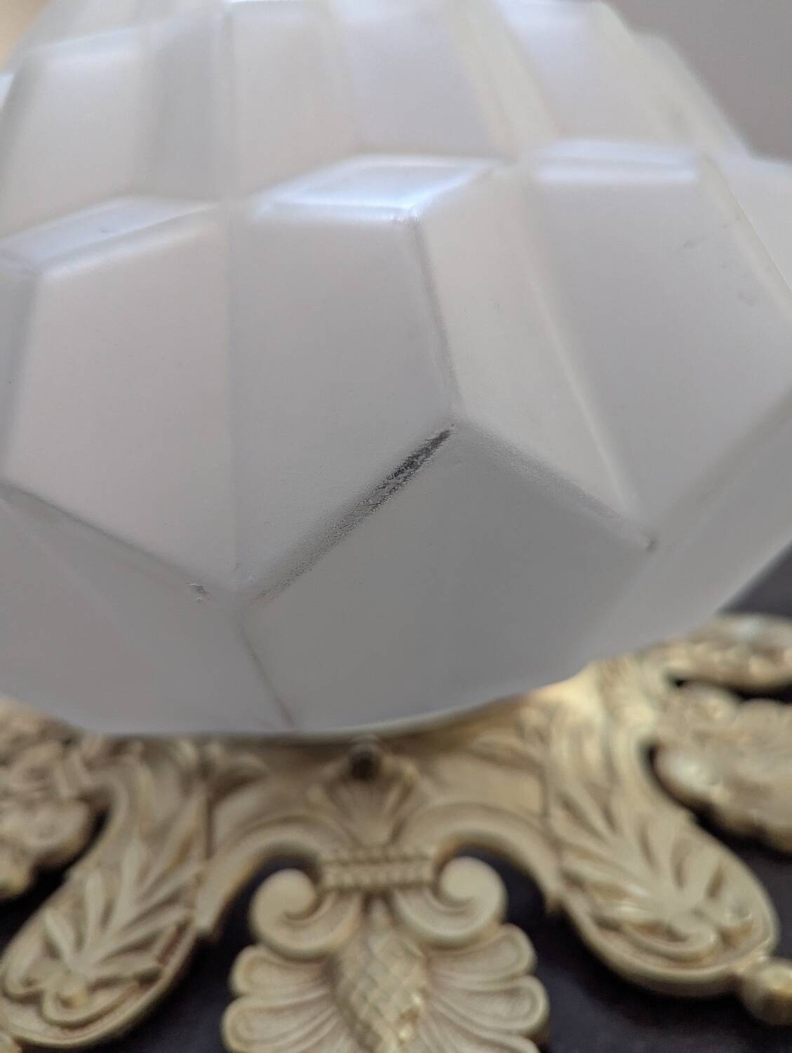 Art Nouveau ceiling light, table lamp in pressed-molded glass