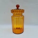 Large fluted blown glass jar