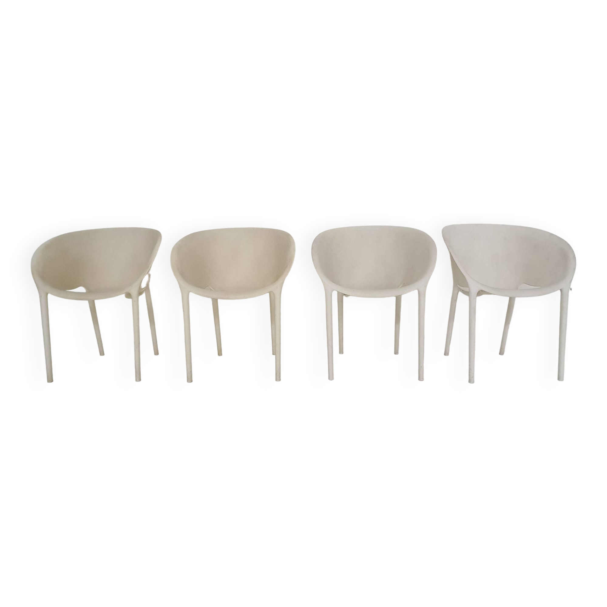 Set of 4 "Soft Egg" chairs by Philippe Starck for Driade, Italy