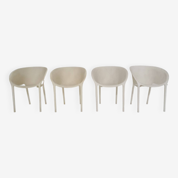 Set of 4 "Soft Egg"chairs by Philippe Starck for Driade, Italy