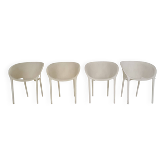 Set of 4 "Soft Egg" chairs by Philippe Starck for Driade, Italy