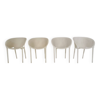 Set of 4 "Soft Egg"chairs by Philippe Starck for Driade, Italy