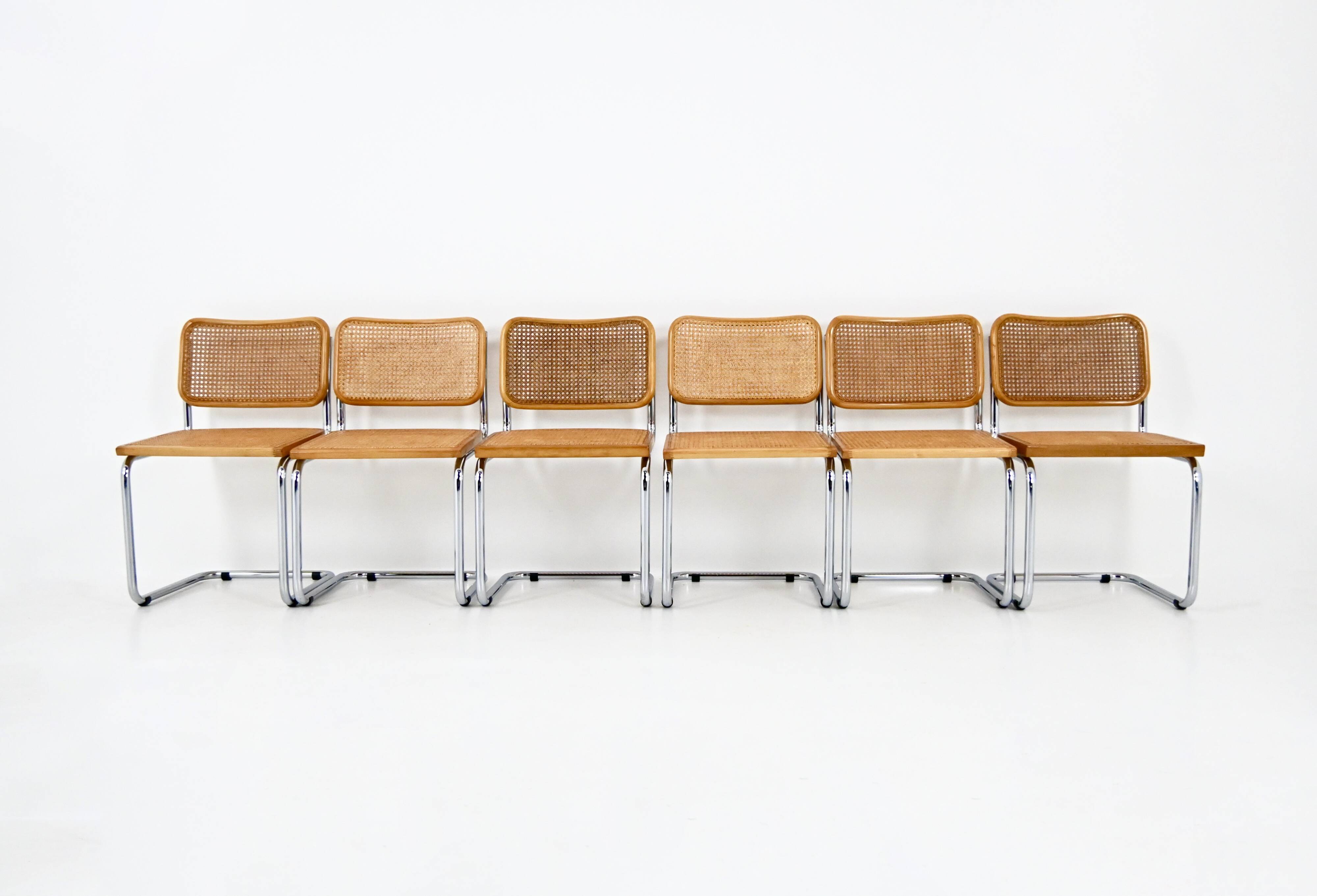Set of 6 Style B32 Dining Chairs by Marcel Breuer