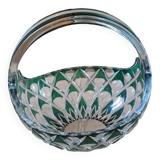 Coupe à fruit en cristal vert