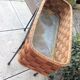 Planter on foot in braided wood 60/70s