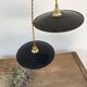 Pair of suspensions in black & white enamelled sheet metal