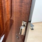 French Art Deco Half Cabinet in Black Lacquer and Mahogany, 1930