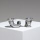 Pair of Horn Silver-Plated Candlesticks, 1960s
