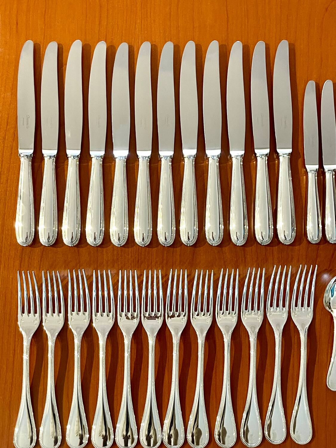 Christofle pearl flatware, 60 pieces, excellent condition