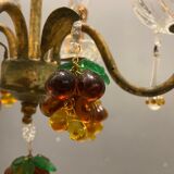 Italian Gold Gilded Murano Glass Fruit Chandelier