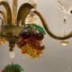 Lustre aux fruits en verre de Murano doré à l’or italien