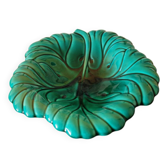 Green leaf slip salad bowl, Verceram