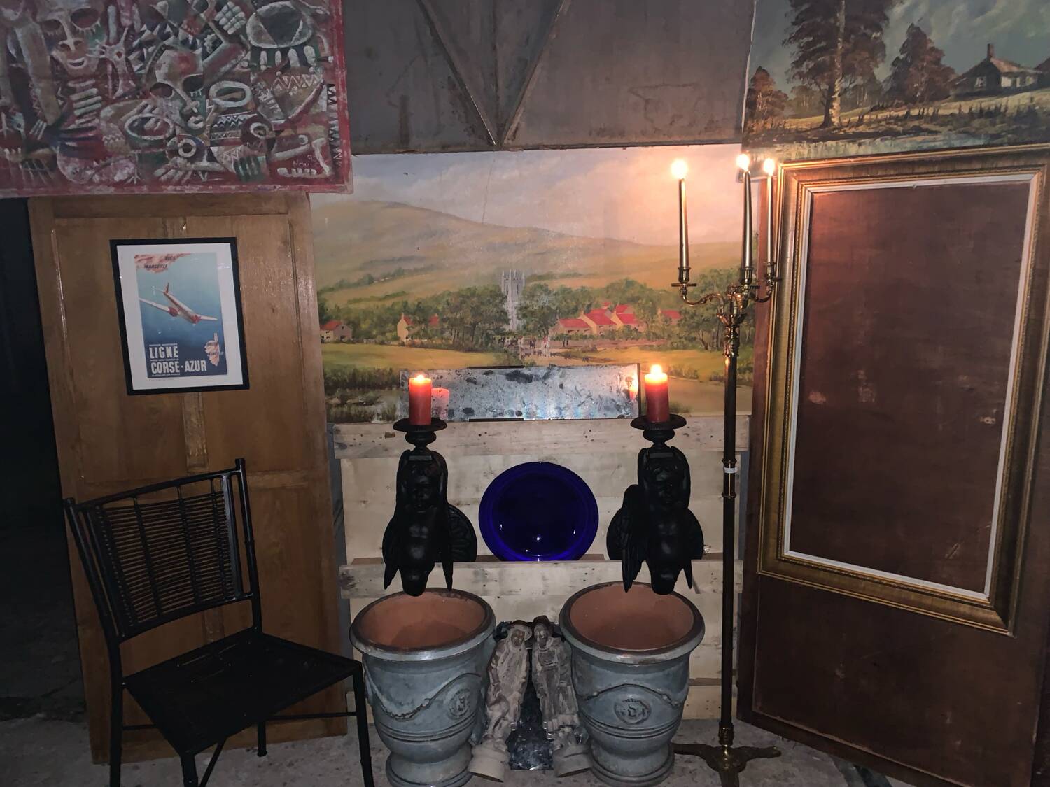 Pair of garden candlesticks