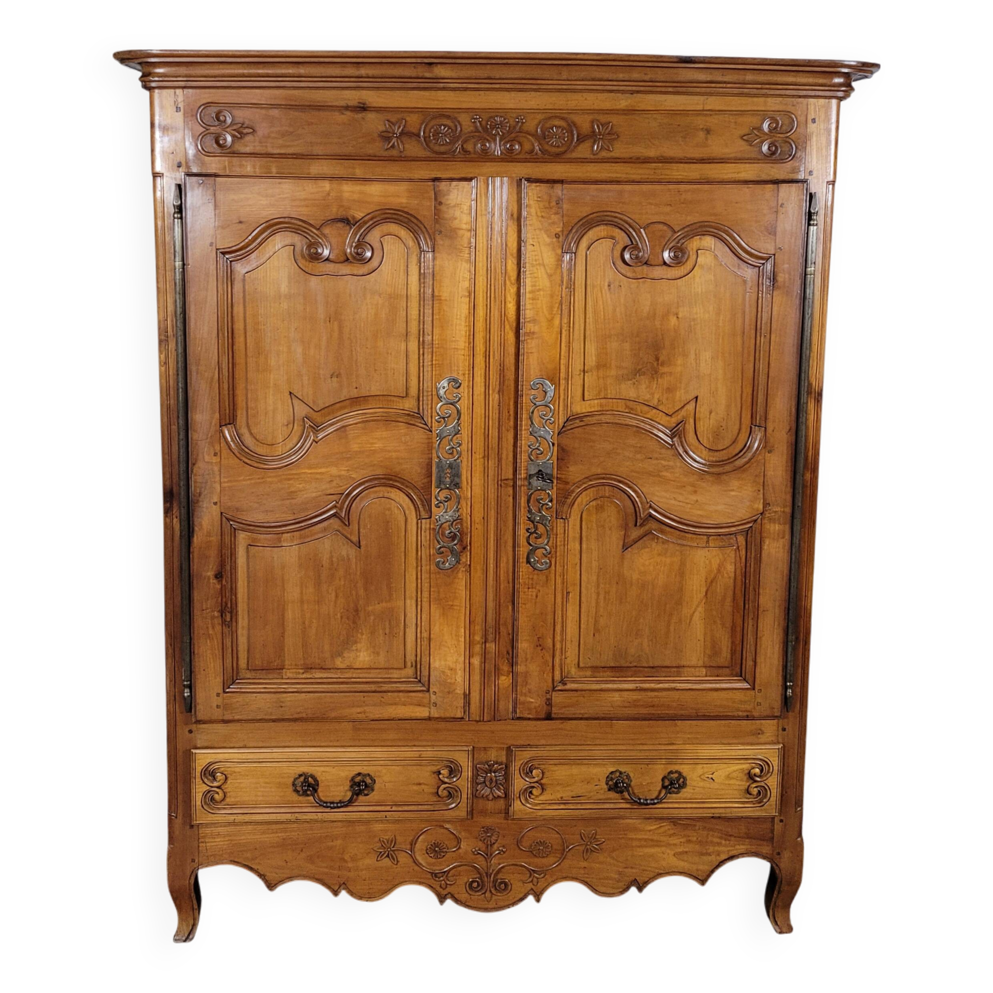 Small Louis XV cherry wood low cabinet