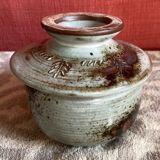 Stoneware Butter Dish Signed A