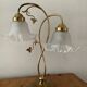 Vintage brass lamp and handkerchief globes