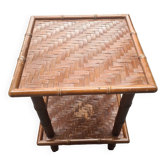 Brown bamboo coffee table