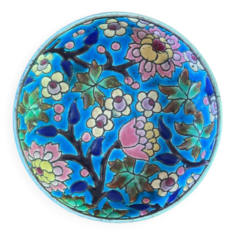 Circular bowl / empty pocket in Longwy enamels