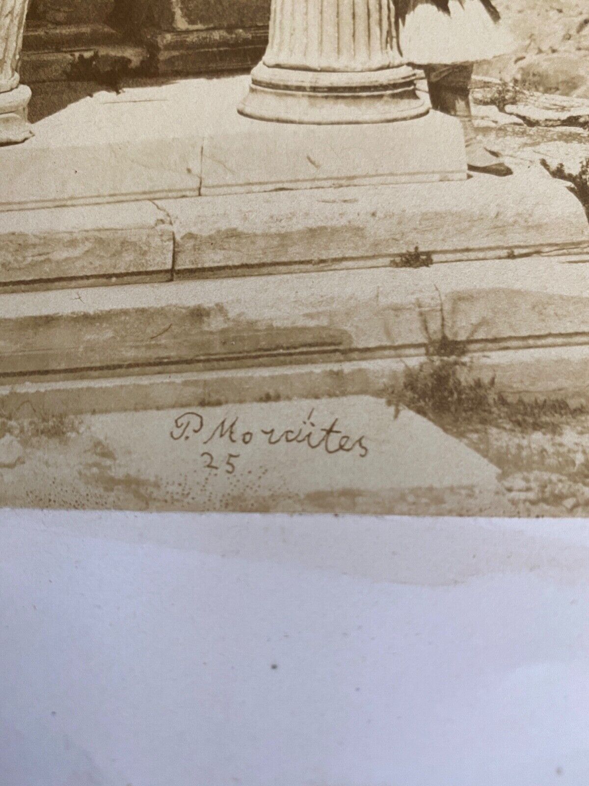 Photo Athens Temple of Victory Winger Winger XIXth P. Moraites Albumin laminated on cardboard